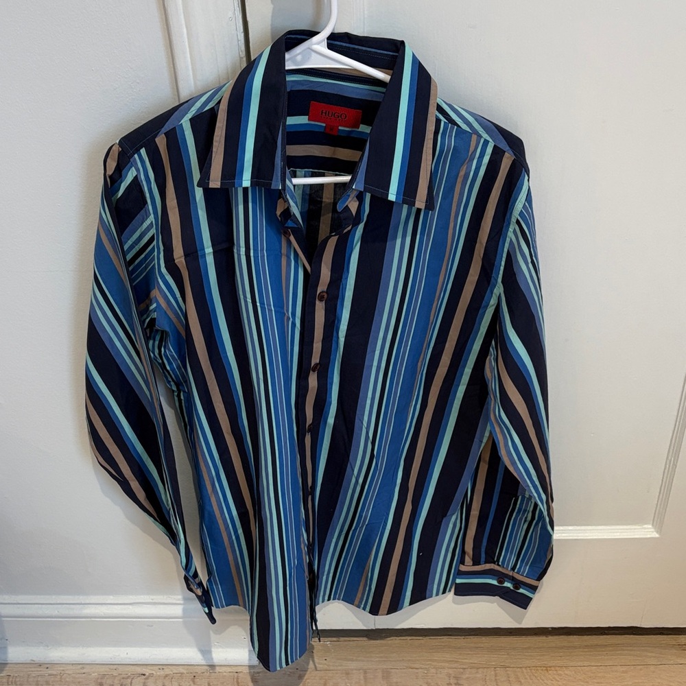 Hugo Boss Multicolor Striped Men's Shirt size medium